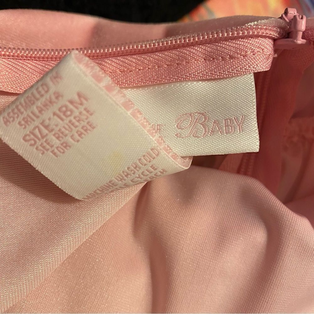 -🌸🧚🏽♂️ “BONNIE BABY” pink velvet, faux furcollar, dress sz 18 months - Picture 5 of 6